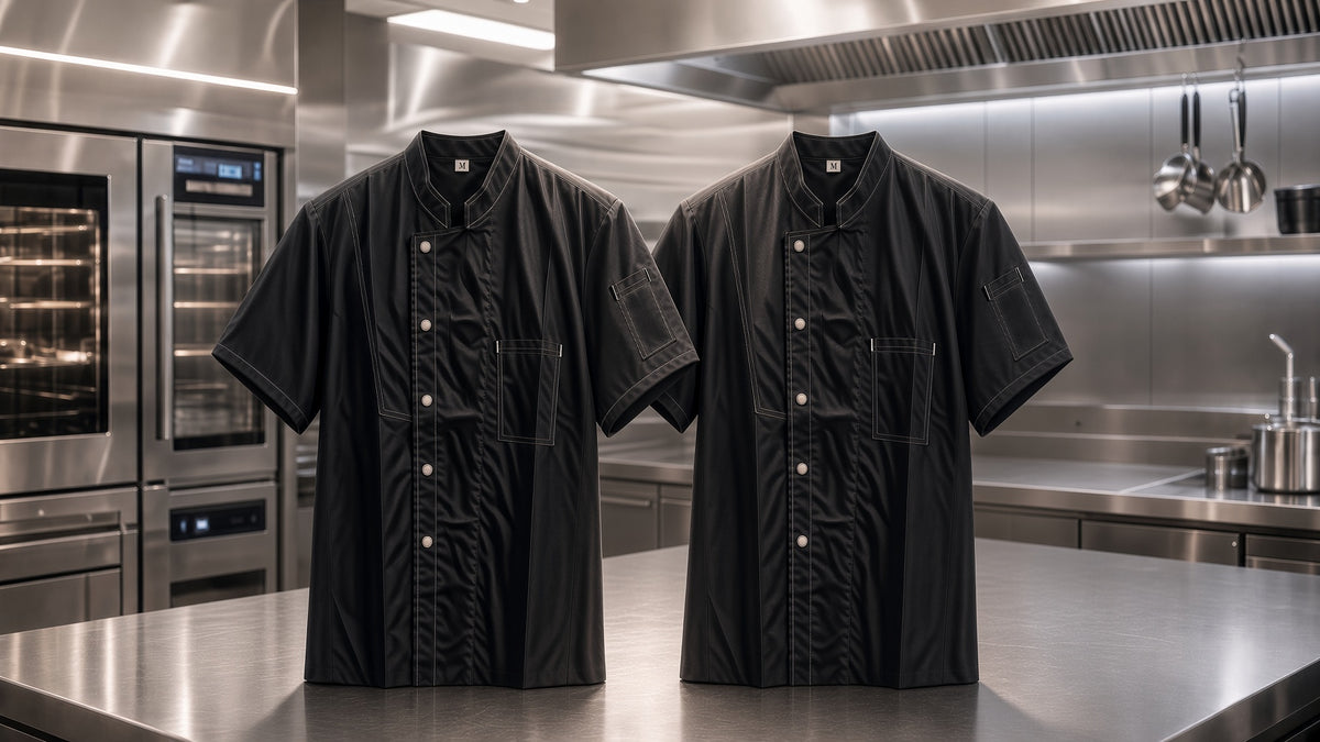 Lot 2 Vestes de cuisine professionnelle Noir Mesh – Cuisine Pro