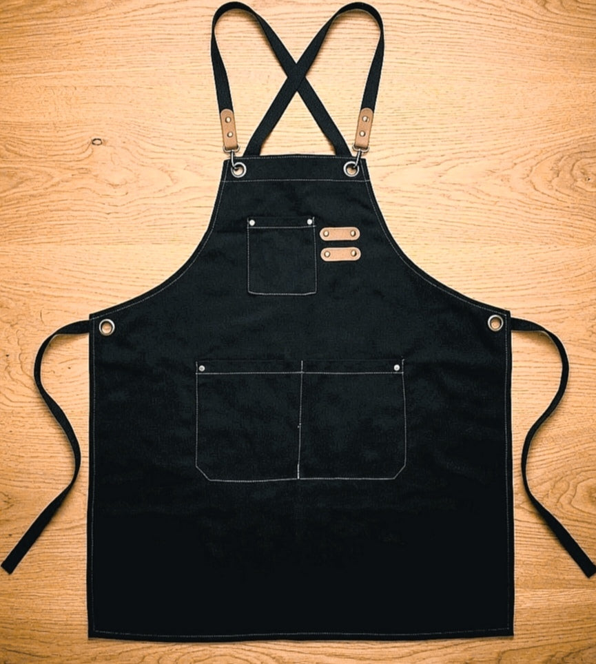 Lot de 3 Tabliers Professionnels en Toile Épaisse - Finitions Cuir Technique