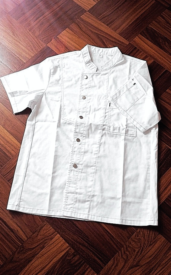 Veste de Cuisine Professionnelle Denim Blanc - Mesh Respirant (Tailles M à XL)