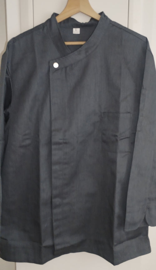 Lot de 2 Vestes de Cuisine Professionnelles Denim Gris Anthracite
