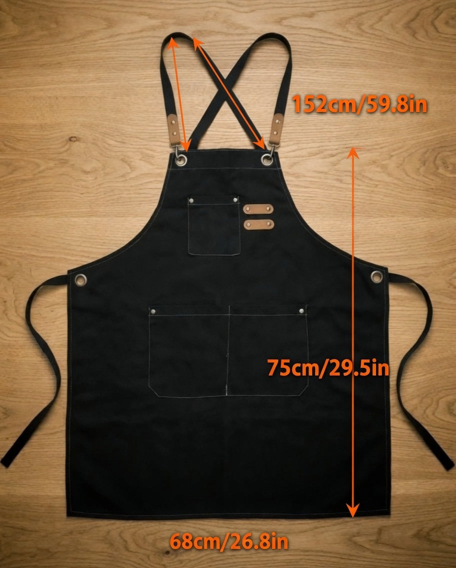 Lot de 3 Tabliers Professionnels en Toile Épaisse - Finitions Cuir Technique