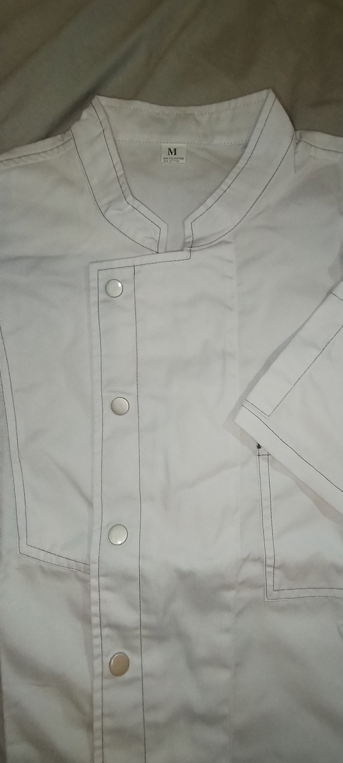 Veste de Cuisine Professionnelle Denim Blanc - Mesh Respirant (Tailles M à XL)
