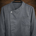 Veste de Cuisine Professionnelle Denim Anthracite - Manches Longues (Taille L)