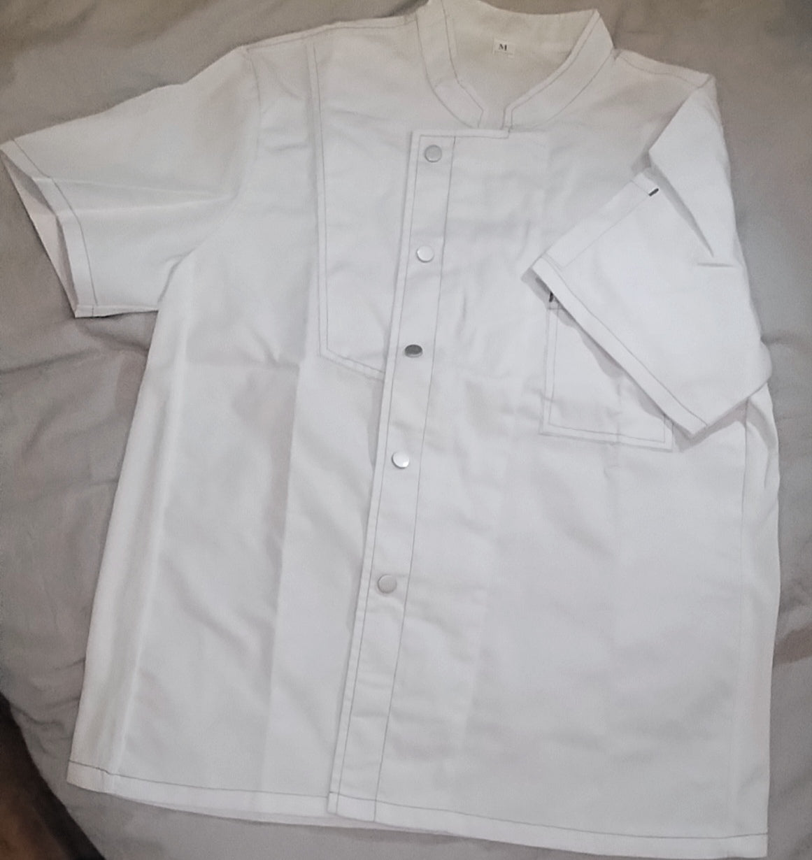 Veste de Cuisine Professionnelle Denim Blanc - Mesh Respirant (Tailles M à XL)